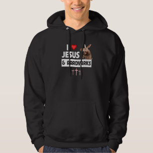 I Love Jesus and Aardvarks Anteater Christian Anim Hoodie