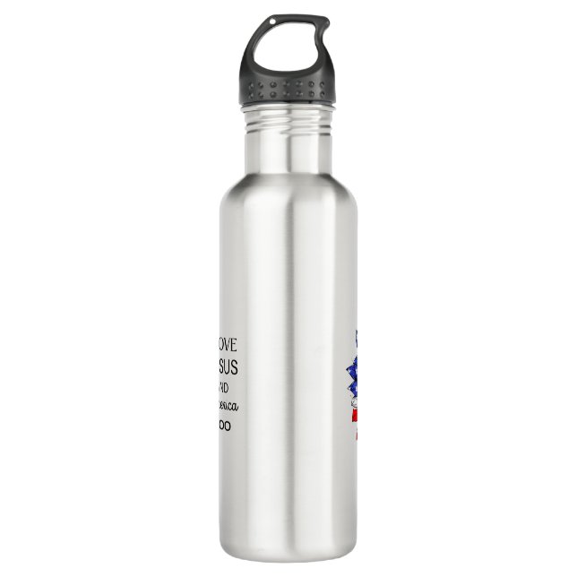  I Love Jesus and America Too 710 Ml Water Bottle (Front)