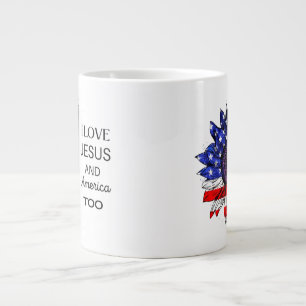  I Love Jesus and America Too Large Coffee Mug