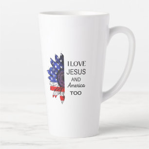 I Love Jesus and America Too Latte Mug