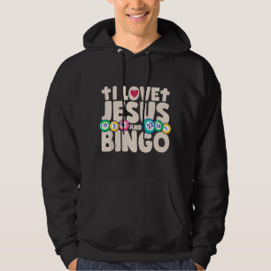 I Love Jesus And Bingo Christian Cross Board Games Hoodie