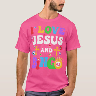 I Love Jesus And Bingo Christian Cross Board Games T-Shirt