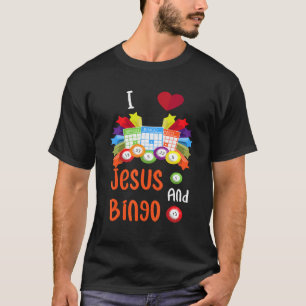 I Love Jesus And Bingo Christian Cross Board Games T-Shirt