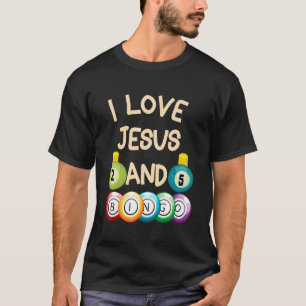 I Love Jesus And Bingo Christian Cross Board Games T-Shirt