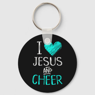 I Love Jesus And Cheer Christian Cheerleading Spor Key Ring