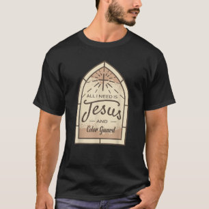 I Love Jesus and Colour Guard Flags Lover Christia T-Shirt