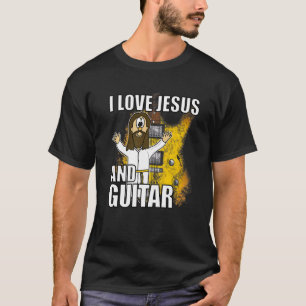 I Love Jesus And Guitar Electric Guitarist Christi T-Shirt