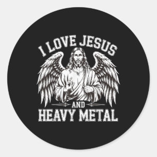 I Love Jesus And Heavy Metal 0 Classic Round Sticker