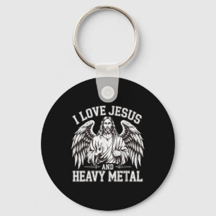 I Love Jesus And Heavy Metal 0 Key Ring
