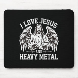 I Love Jesus And Heavy Metal 0 Mouse Mat