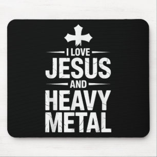 I Love Jesus And Heavy Metal _8  Mouse Mat