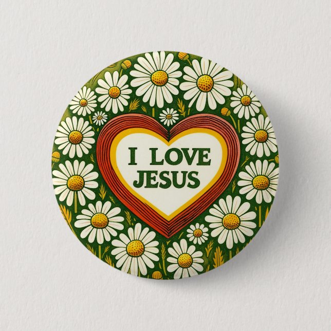 I Love Jesus and Jesus loves You                   6 Cm Round Badge (Front)