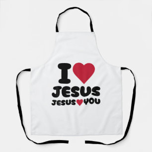 I Love Jesus and Jesus Loves You Christian Apron
