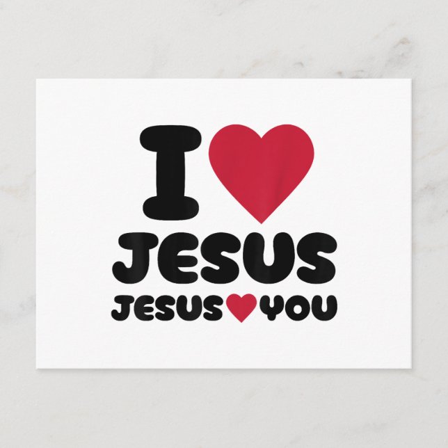 I Love Jesus and Jesus Loves You Christian Enclosure Card (Front)