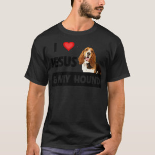 I Love Jesus and My Basset Hound Dog Mom Dad Pet P T-Shirt