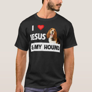 I Love Jesus and My Basset Hound Dog Mum Dad Pet P T-Shirt