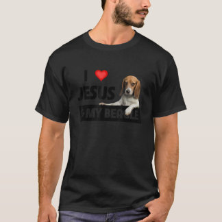 I Love Jesus and My Beagle Dog Mum Dad Pet Parent T-Shirt