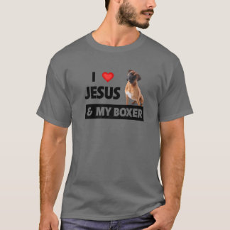 I Love Jesus And My Boxer Dog Mum Dad Pet Parent C T-Shirt