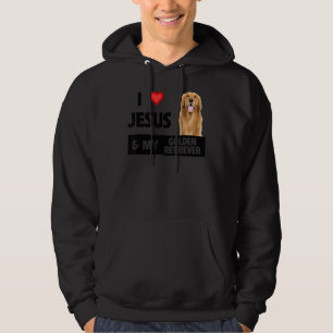 I Love Jesus And My Golden Retriever Dog Mum Dad P Hoodie