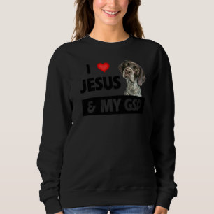 I Love Jesus And My Gsp Mum Dad German Short Haire Sweatshirt