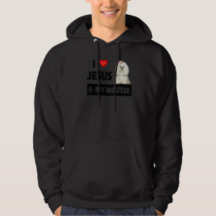 I Love Jesus And My Maltese Dog Mum Dad Pet Parent Hoodie