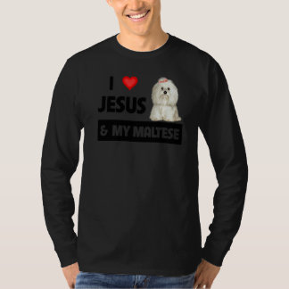 I Love Jesus And My Maltese Dog Mum Dad Pet Parent T-Shirt