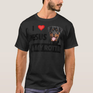 I Love Jesus and My Rottie Dog Mum Dad Pet Parent T-Shirt