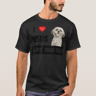I Love Jesus and My Shih Tzu Mum Dad Christian Dog T-Shirt