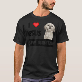 I Love Jesus and My Shih Tzu Mum Dad Christian Dog T-Shirt