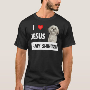 I Love Jesus And My Shih Tzu Mum Dad Christian Dog T-Shirt