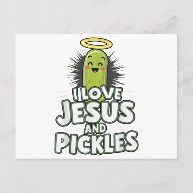I Love Jesus And Pickles Enclosure Card (Front)