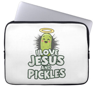 I Love Jesus And Pickles Laptop Sleeve