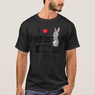 I Love Jesus and Rabbits Easter Egg Christian Anim T-Shirt