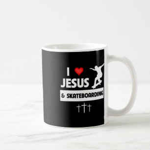 I Love Jesus And Skateboarding Skateboarder Tricks Coffee Mug
