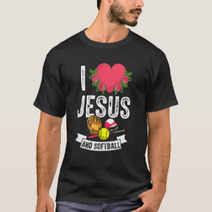 I Love Jesus And Softball Coach Themed Outfit Play T-Shirt