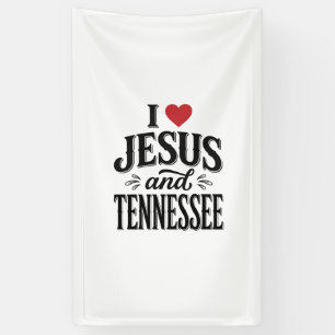 I Love Jesus and Tennessee Vintage Christian Desig Banner