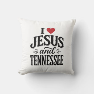 I Love Jesus and Tennessee Vintage Christian Desig Cushion