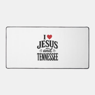 I Love Jesus and Tennessee Vintage Christian Desig Desk Mat