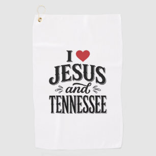 I Love Jesus and Tennessee Vintage Christian Desig Golf Towel