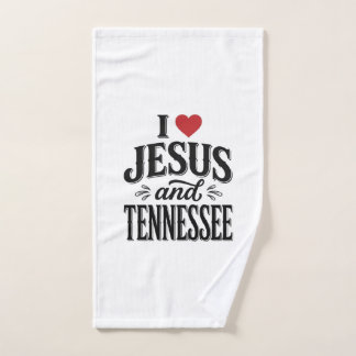 I Love Jesus and Tennessee Vintage Christian Desig Hand Towel