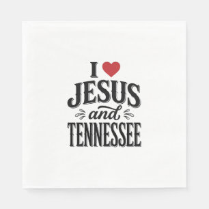 I Love Jesus and Tennessee Vintage Christian Desig Napkin