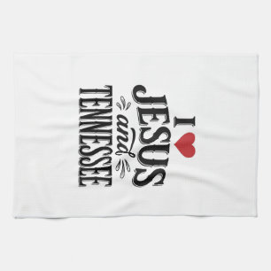 I Love Jesus and Tennessee Vintage Christian Desig Tea Towel