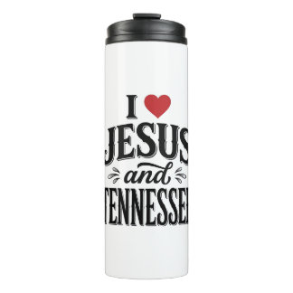 I Love Jesus and Tennessee Vintage Christian Desig Thermal Tumbler