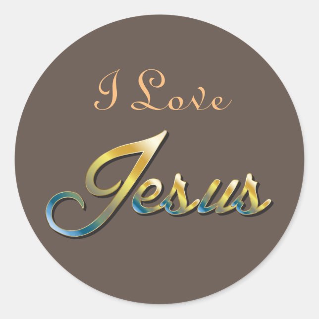 I Love Jesus Brown Sticker (Front)