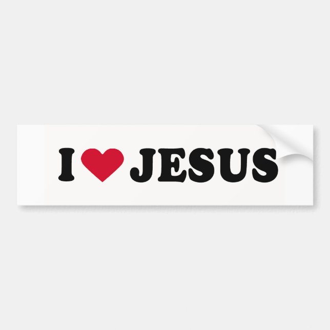 I LOVE JESUS BUMPER STICKER (Front)
