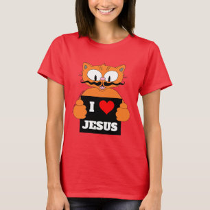 "I Love Jesus" Cartoon Cat Señor Gato Christian T-Shirt