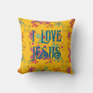 I Love Jesus Christian Faith Cushion