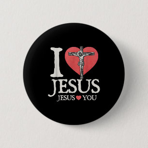 I Love Jesus Christian Jesus Love You Bible Verse 6 Cm Round Badge
