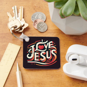 I Love Jesus Christian Keychain