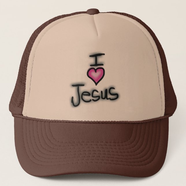 I Love Jesus Christian Ladies  Trucker Hat (Front)